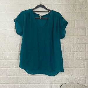 Joie Blue Silk Blouse Top XS